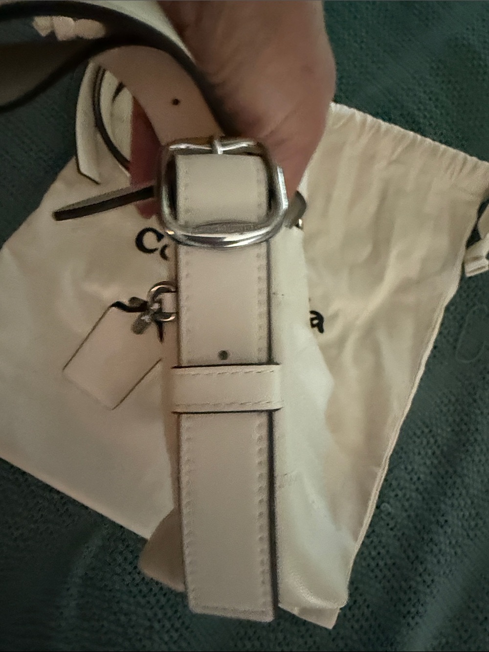 Coachtopia Cream Leather Shoulder Bag with Multicolor Accent - Picture 9 of 9